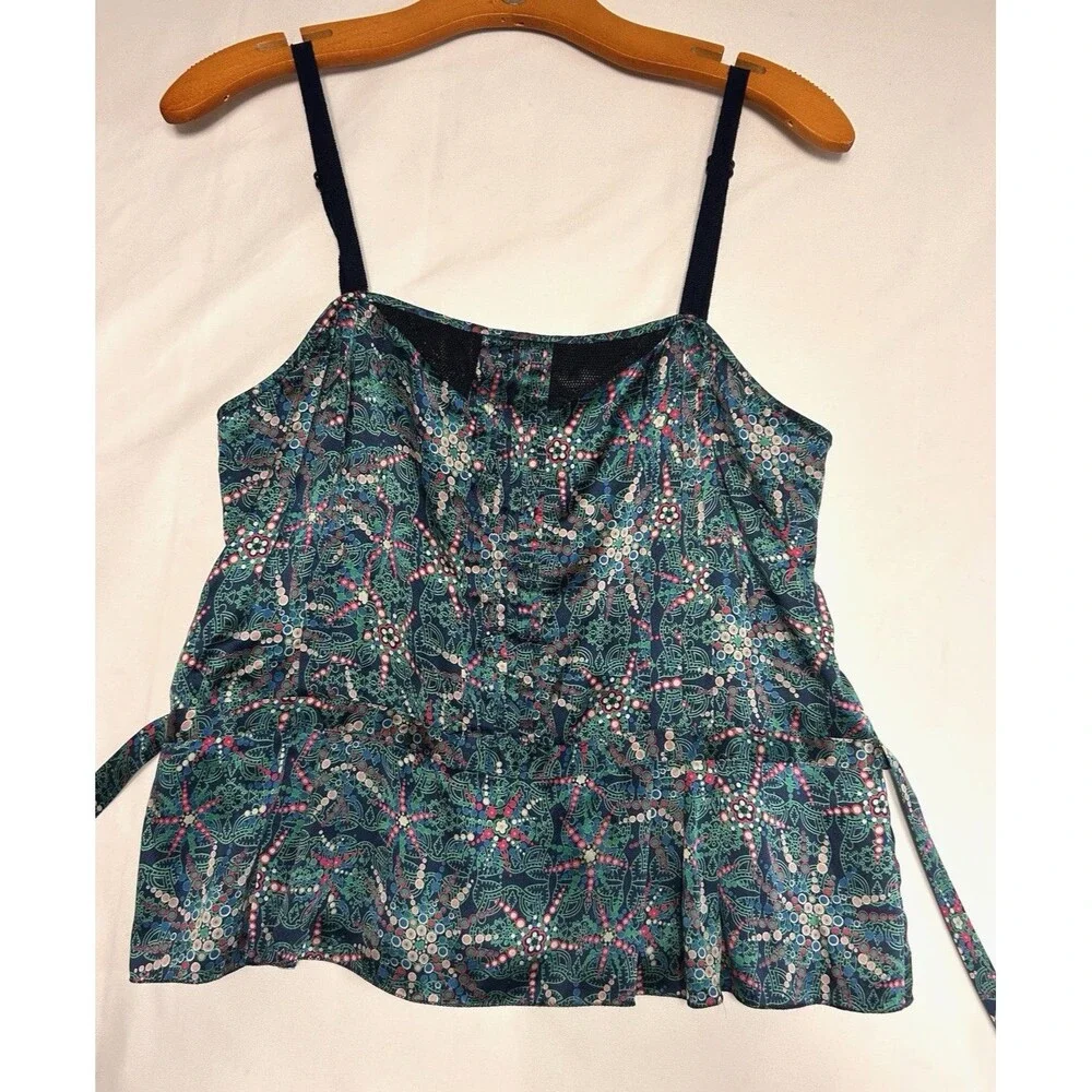 Marc Jacobs Indie Boho 100% Silk 2 Pc Top Adj Straps & Skirt Set Women's Size 8 - Picture 2 of 11